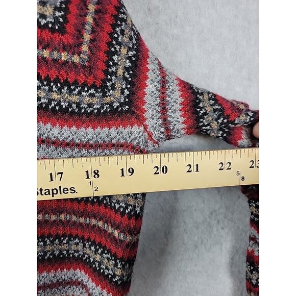 Eddie Bauer Angora Wool Blend Fair Isle Shawl Collar Button Sweater Women's PXL - Picture 9 of 11